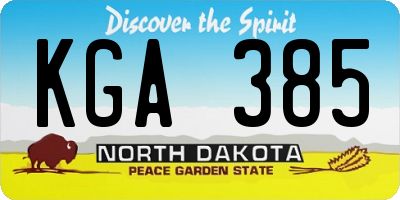 ND license plate KGA385