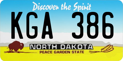 ND license plate KGA386