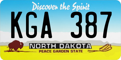 ND license plate KGA387