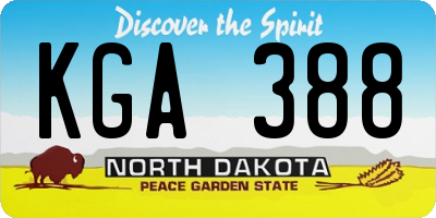 ND license plate KGA388