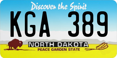 ND license plate KGA389