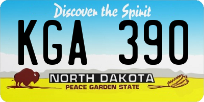ND license plate KGA390