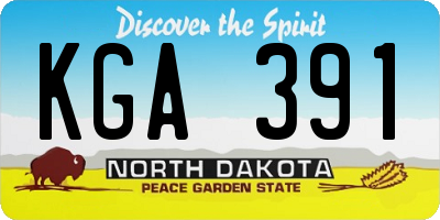 ND license plate KGA391