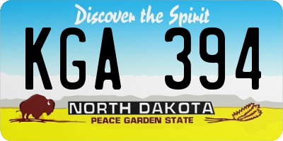 ND license plate KGA394