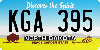 ND license plate KGA395