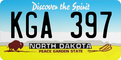 ND license plate KGA397