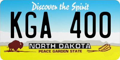 ND license plate KGA400