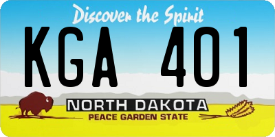 ND license plate KGA401