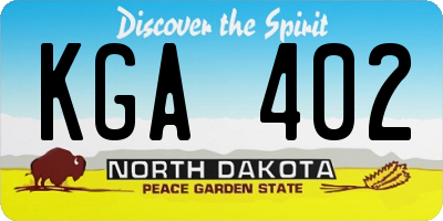 ND license plate KGA402