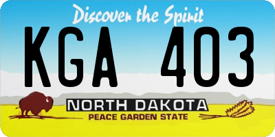 ND license plate KGA403