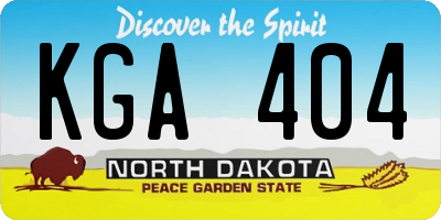ND license plate KGA404