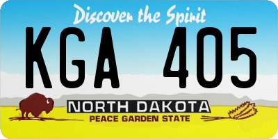 ND license plate KGA405