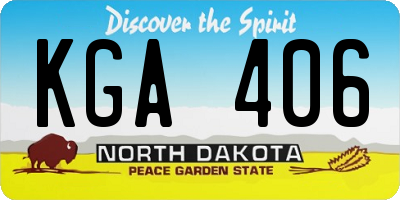 ND license plate KGA406