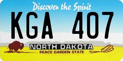 ND license plate KGA407