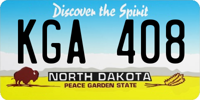 ND license plate KGA408