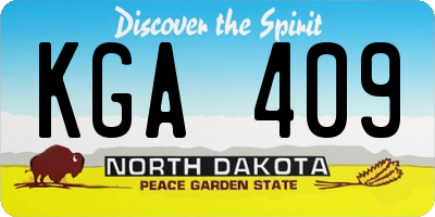 ND license plate KGA409