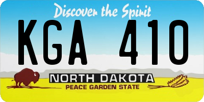 ND license plate KGA410
