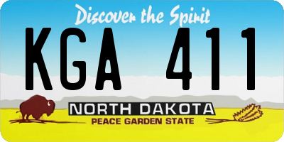 ND license plate KGA411