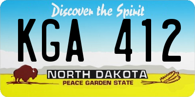 ND license plate KGA412