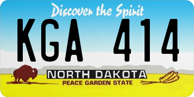 ND license plate KGA414