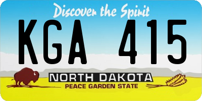 ND license plate KGA415