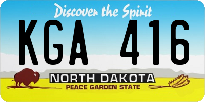ND license plate KGA416