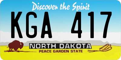 ND license plate KGA417