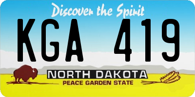 ND license plate KGA419