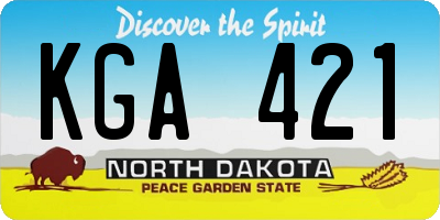 ND license plate KGA421