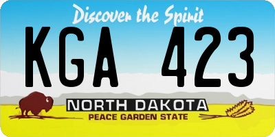 ND license plate KGA423