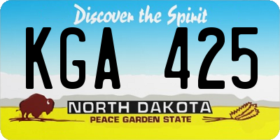 ND license plate KGA425
