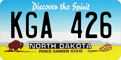 ND license plate KGA426
