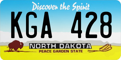 ND license plate KGA428