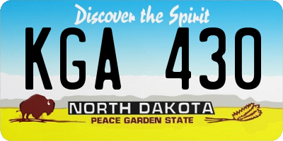 ND license plate KGA430