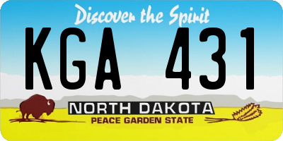 ND license plate KGA431