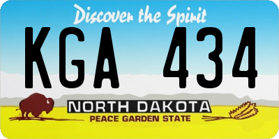 ND license plate KGA434
