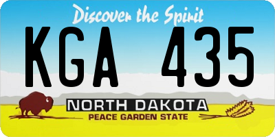 ND license plate KGA435
