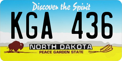 ND license plate KGA436