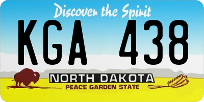 ND license plate KGA438