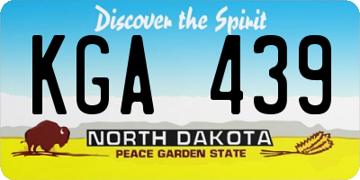 ND license plate KGA439
