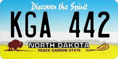 ND license plate KGA442