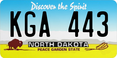 ND license plate KGA443