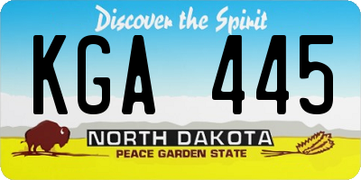ND license plate KGA445