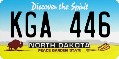 ND license plate KGA446