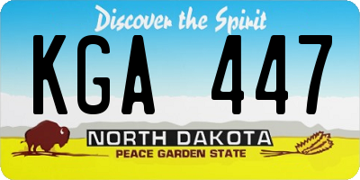 ND license plate KGA447