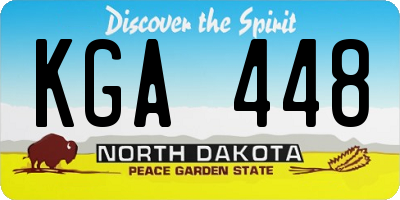 ND license plate KGA448