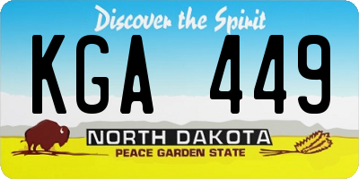 ND license plate KGA449