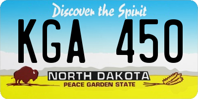 ND license plate KGA450