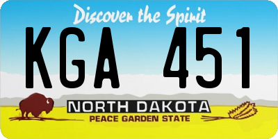 ND license plate KGA451
