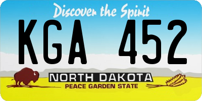 ND license plate KGA452